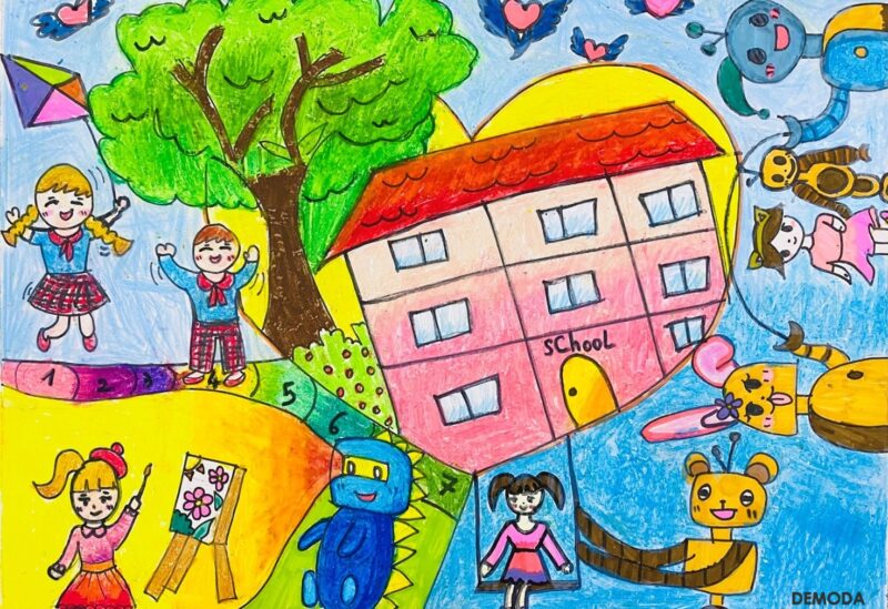 vẽ tranh trường em- trường tiếu học thân thương