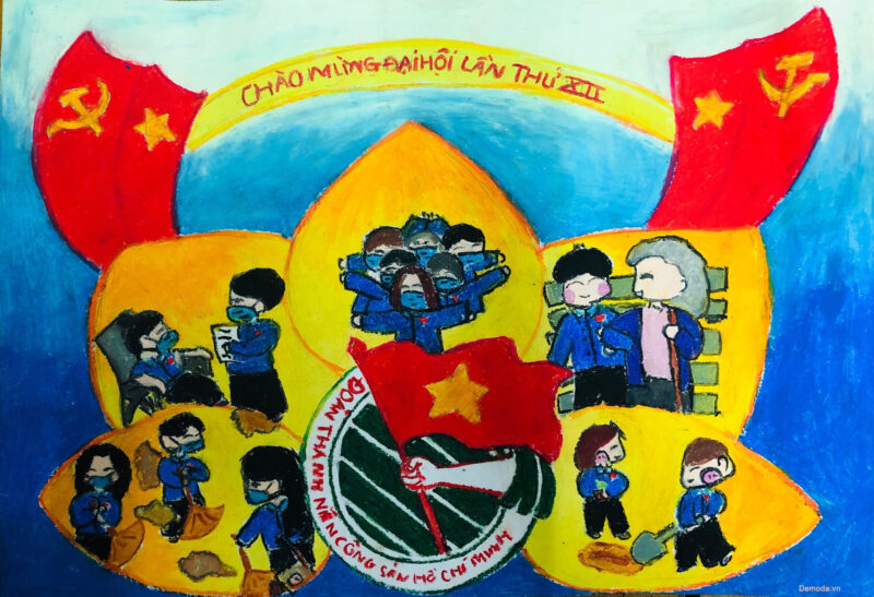 Vẽ tranh chủ đề đoàn thanh niên cộng sản Hồ Chí Minh đẹp nhất