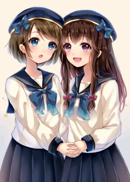 hình ảnh Avatar đôi BFF mặc đồng phục nữ sinh