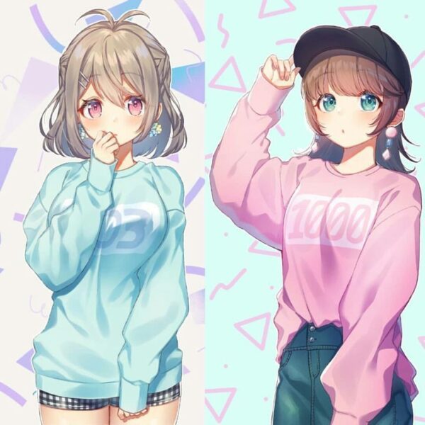 hình Avatar đôi BFF nữ phong cách dễ thương