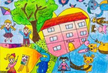 vẽ tranh ngôi trường mơ ước