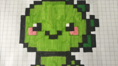 Vẽ tranh theo ô vuông cute