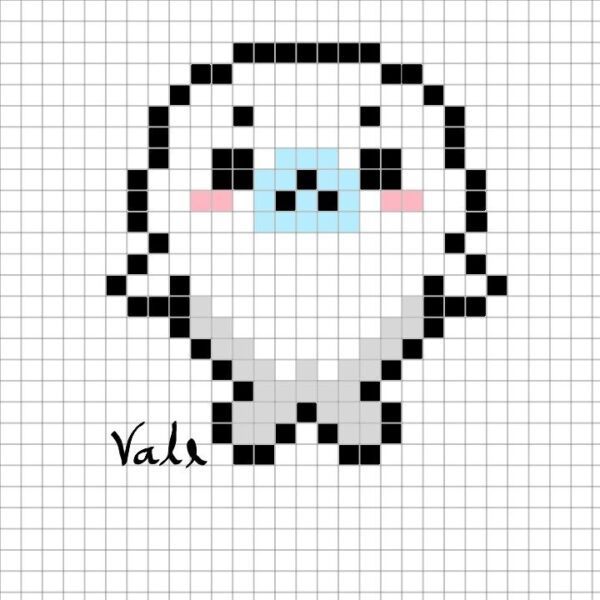 Vẽ tranh theo ô vuông cute đơn giản dễ vẽ