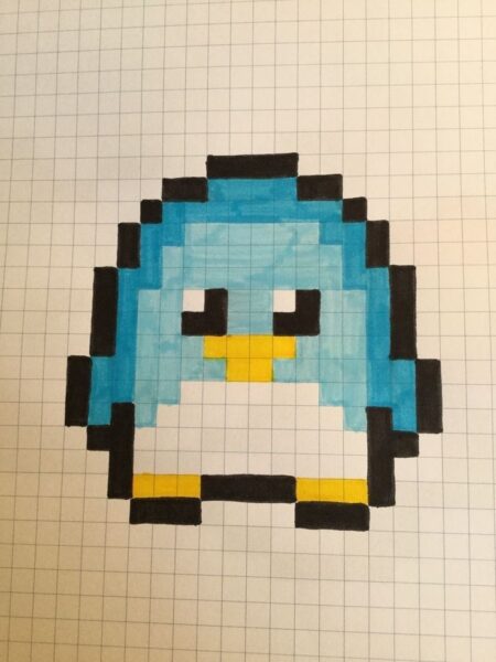 Vẽ tranh theo ô vuông cute hoạt hình