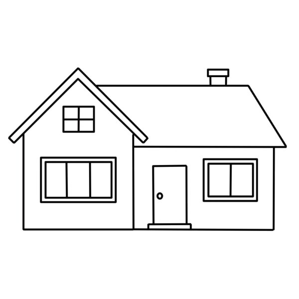 Vẽ ngôi nhà thông minh đơn giản cho bé tô màu