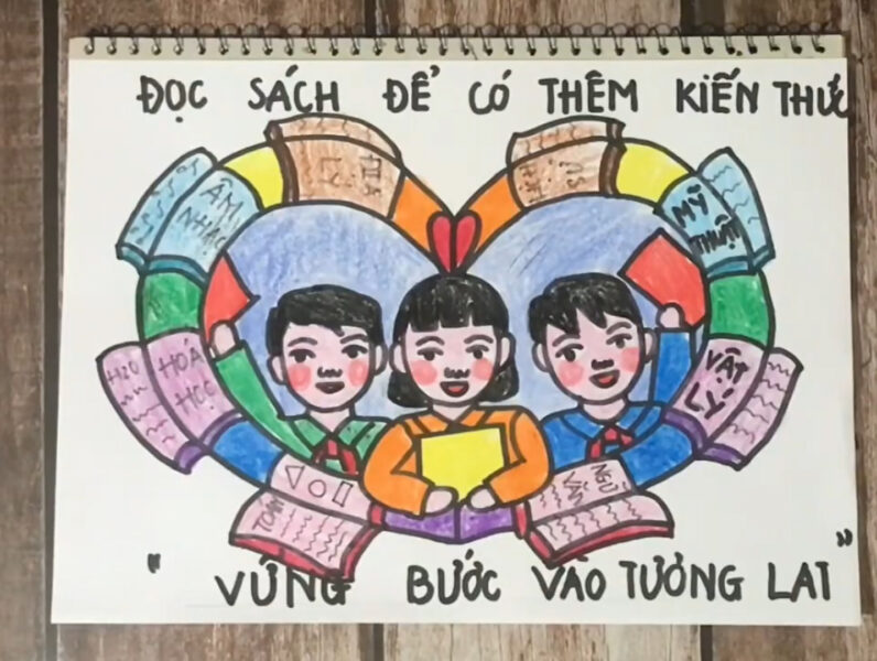 Vẽ tranh lan tỏa tình yêu đọc sách cho thiếu nhi