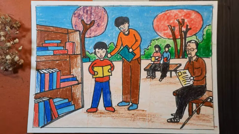 Vẽ tranh lan tỏa tình yêu đọc sách hay