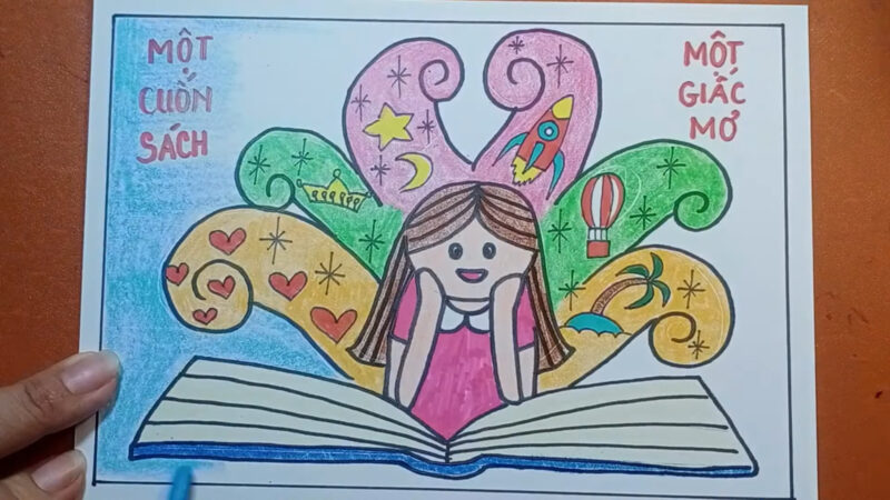 Vẽ tranh lan tỏa tình yêu đọc sách, một cuốn sách một giấc mơ