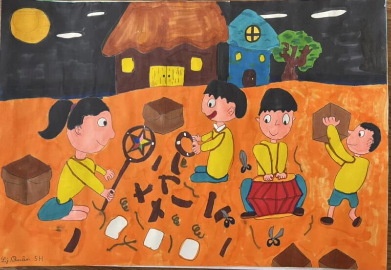 vẽ tranh đè tài kế hoạch nhỏ bằng màu nước