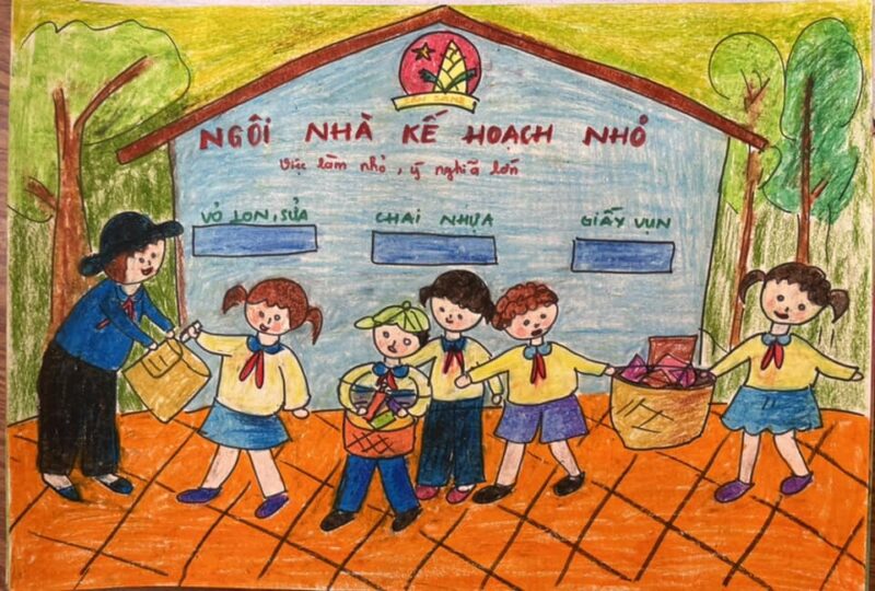 vẽ tranh đè tài kế hoạch nhỏ quyên tặng rác tái chế