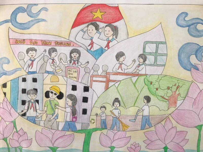 vẽ tranh kế hoạch nhỏ bằng chì màu đẹp, đơn giản