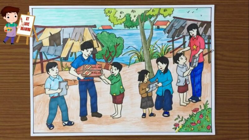 vẽ tranh kế hoạch nhỏ giúp đỡ các bạn nghèo vượt khó