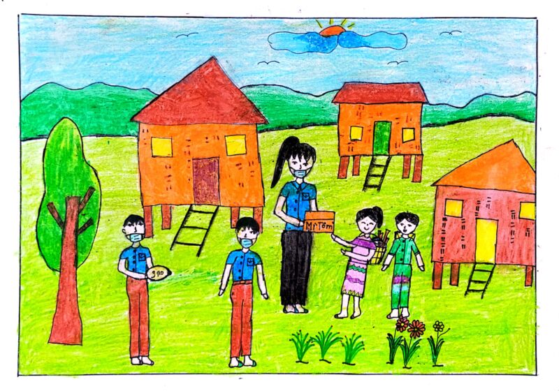 vẽ tranh kế hoạch nhỏ giúp đỡ đồng bào vùng cao