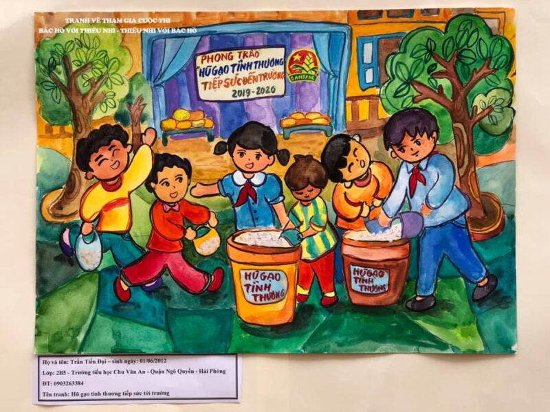 vẽ tranh kế hoạch nhỏ- hũ gạo tình yêu thương