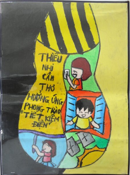 tranh vẽ tiết kiệm điện thiếu nhi Cần Thơ hưởng ứng phong trào tiết kiệm