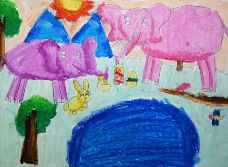 vẽ tranh bảo vệ động vật hoang dã của học sinh tiểu học