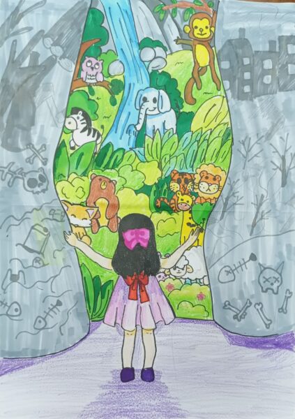 vẽ tranh bảo vệ động vật hoang dã vì môi trường tương lai