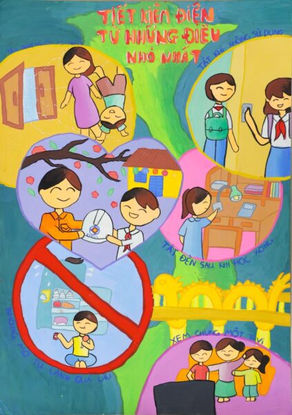vẽ tranh đề tài tiết kiệm điện từ những điều nhỏ trong cuộc sống