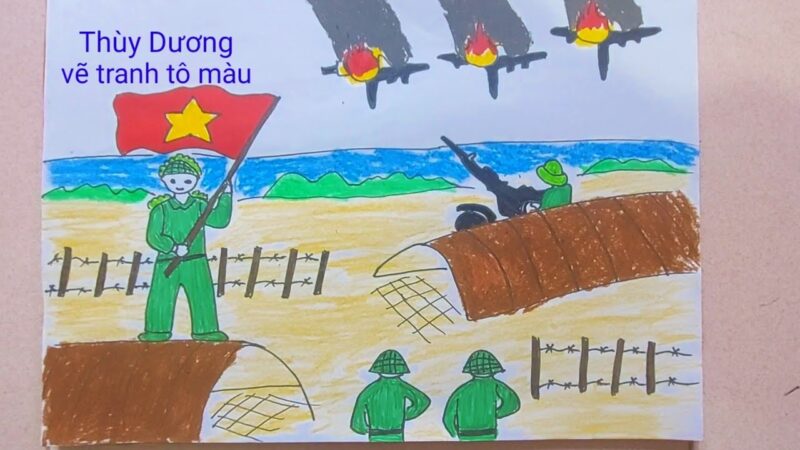 vẽ tranh chiến thắng điện biên phủ trên không máy bay bị bắn rơi
